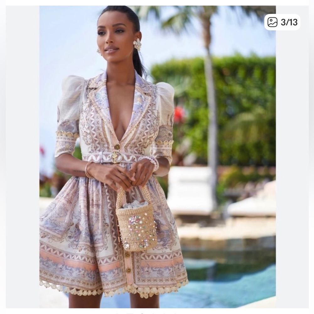 Zimmermann Pastel Patterned Mini Dress